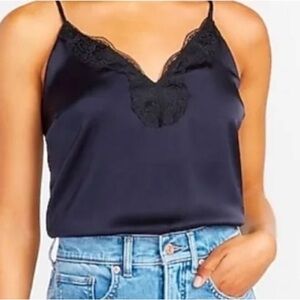NWT Satin and Lace Navy Blue Cami - medium